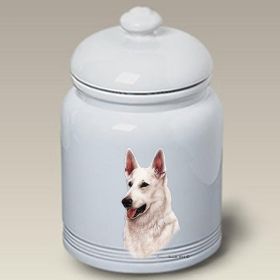 German Shepherd - White - Best of Breed Ceramic Treat Jar