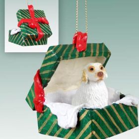 Clumber Spaniel Green Gift Box Ornament