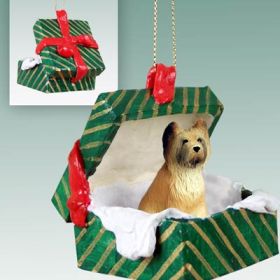 Briard Green Gift Box Ornament