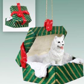 Samoyed Green Gift Box Ornament