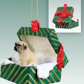 Mastiff Green Gift Box Ornament