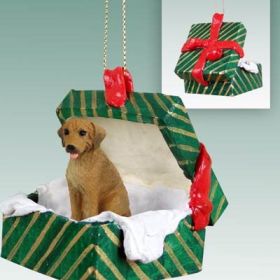 Rhodesian Ridgeback Green Gift Box Ornament