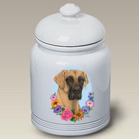 Great Dane - Fawn - Uncropped - Best of Breed TP Ceramic Treat Jar