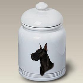 Great Dane - Black - Cropped - Best of Breed Ceramic Treat Jar