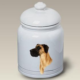 Great Dane - Fawn - Uncropped - Best of Breed Ceramic Treat Jar