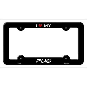 Pug Breed Metal License Plate Frame