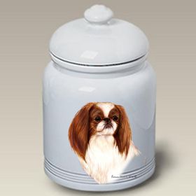 Japanese Chin - Red and White - Best of Breed Ceramic Treat Jar