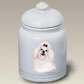 Maltese - Bow - Best of Breed Ceramic Treat Jar