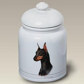 Min Pin - Black and Tan - Cropped - Best of Breed Ceramic Treat Jar