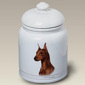 Min Pin - Red - Cropped - Best of Breed Ceramic Treat Jar