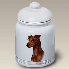 Min Pin - Red - Uncropped - Best of Breed Ceramic Treat Jar