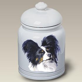 Papillon - Black and White - Best of Breed Ceramic Treat Jars