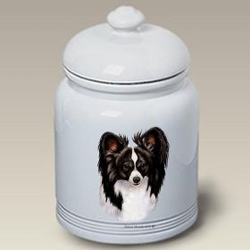 Papillon - Black and White - Best of Breed Ceramic Treat Jar