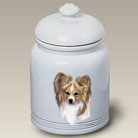 Papillon - Lemon and White - Best of Breed Ceramic Treat Jar