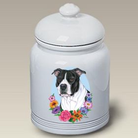 Pit Bull - Black and White - Best of Breed TP Ceramic Treat Jar