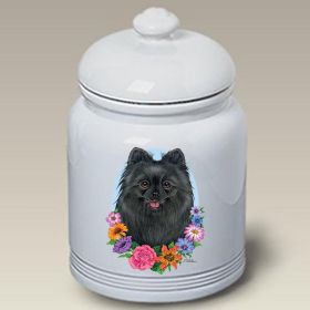 Pomeranian - Black - Best of Breed TP Ceramic Treat Jar