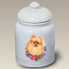 Pomeranian - Red - Best of Breed TP Ceramic Treat Jar