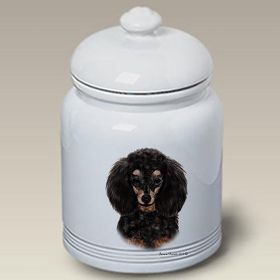 Poodle - Black and Tan - Best of Breed Ceramic Treat Jar