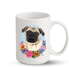 Pug - Fawn - Best of Breed PItcher Flower Mugs