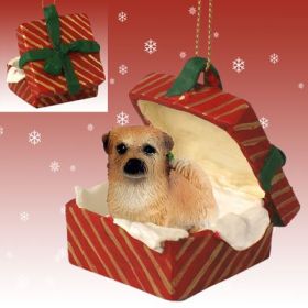 Tibetan Spaniel Red Gift Box Ornament