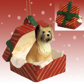 Briard Red Gift Box Ornament