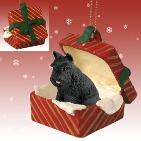 Schnauzer - Black - Red Gift Box Ornament