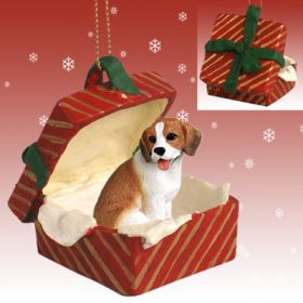 Beagle Red Gift Box Ornament