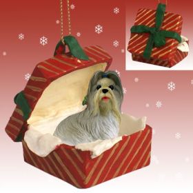 Shih Tzu - Mixed - Red Gift Box Ornament