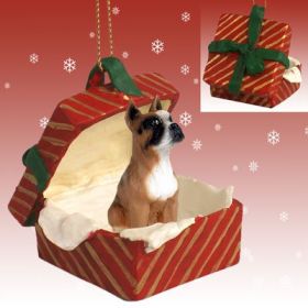 Boxer Red Gift Box Ornament