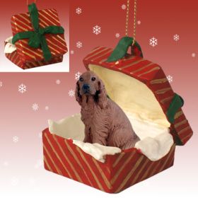 Irish Setter Red Gift Box Ornament