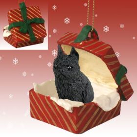 Brussels Griffon - Black - Red Gift Box Ornament