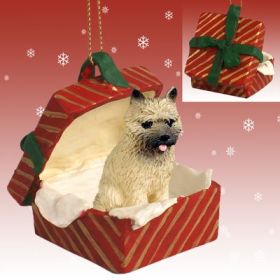 Cairn Terrier - Red - Red Gift Box Ornament