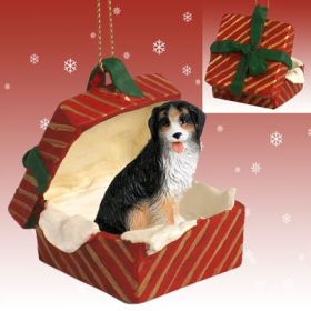 Bernese Mountain Dog Red Gift Box Ornament