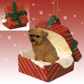 Norfolk Terrier Red Gift Box Ornament