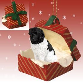 Newfoundland Landseer Red Gift Box Ornament