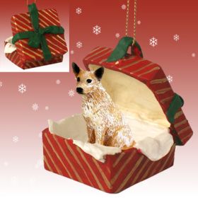 Australian Cattle Dog - Red - Red Gift Box Ornament