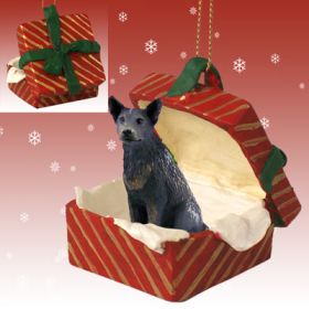 Australian Cattle Dog - Blue - Red Gift Box Ornament