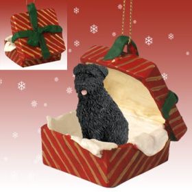 Bouvier - Uncropped - Red Gift Box Ornament