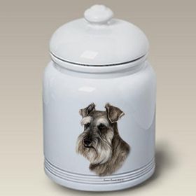 Schnauzer - Grey - Uncropped - Best of Breed Ceramic Treat Jar