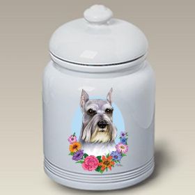 Schnauzer - Grey - Cropped - Best of Breed TP Ceramic Treat Jar