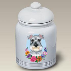 Schnauzer - Grey - Uncropped - Best of Breed TP Ceramic Treat Jar