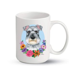 Schnauzer - Grey - Uncropped - Best of Breed PItcher Flower Mugs