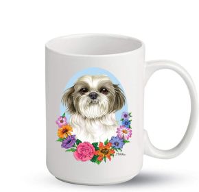 Shih Tzu - Puppy Cut - Best of Breed PItcher Flower Mugs