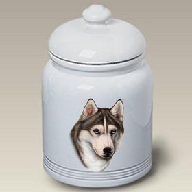 Siberian Husky - Grey - Blue Eyes - Best of Breed Ceramic Treat Jar