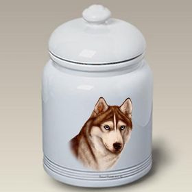 Siberian Husky - Red - Blue Eyes - Best of Breed Ceramic Treat Jar