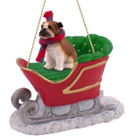 Bulldog - Sleigh Ride Ornament