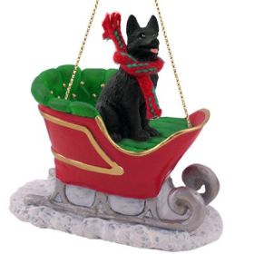 German Shepherd - Black - Sleigh Ride Ornament