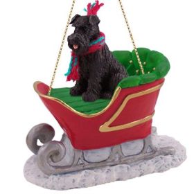 Schnauzer - Black - Uncropped - Sleigh Ride Ornament