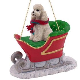 Poodle - Sport Cut - White - Sleigh Ride Ornament