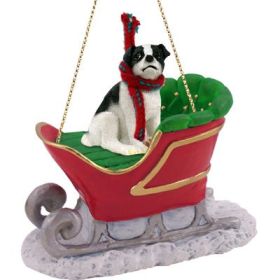 Jack Russell Terrier - Black & White - Smooth Coat - Sleigh Ride Ornament